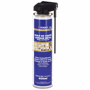 Huile de Coupe Aérosol Biodégradable 400ml - Usinage Métal  - perçage - Référence: 11111810003 - Outil professionnel - Tivoly