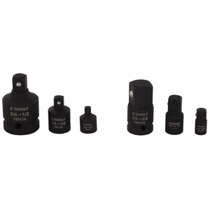 6 pieces - 3 reducers + 3 increasers - IMPACT  - sockets/ socket driver - Reference: 11591170001 - Professional Tool - Tivoly