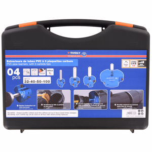 Caja de 4 extractores de tubos de PVC (Estuche) / Ø: / L:  - fresado - Referencia: 10333270001 - Herramienta profesional - Tivoly