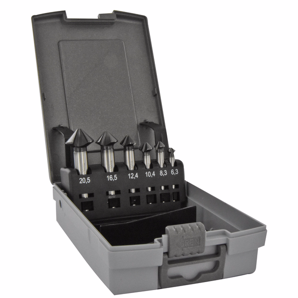 6 avellanadores HSSE5% cobalto con recubrimiento TiAN DIN335C a 90° Ø 6,3 a 20,5 mm PREMIUM  - TIVOLY - fresado - Referencia: 10366370001 - Image principale - Herramienta profesional