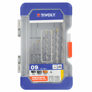 9 brocas para hormigón Ø 3 a 12 mm  - taladrado - Réf. 10904770001 - Outil professionnel - Tivoly
