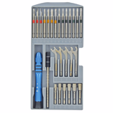 27 pièces -14 embouts maquettisme + 5 clés + 6 noix de serrage + 1 rallonge + 1 porte-embout -PRECISION  - TIVOLY - vissage & serrage - Référence: 11501570025 - Vue 3 - Outil professionnel