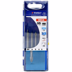 5 forets verre Ø 3 à 8mm  - perçage - Référence: 12000770001 - Outil professionnel - Tivoly