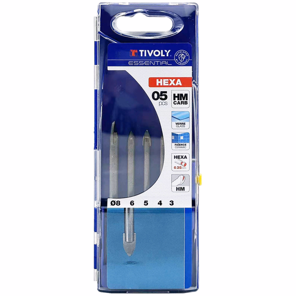 5 forets verre Ø 3 à 8mm  - TIVOLY - perçage - Référence: 12000770001 - Image principale - Outil professionnel