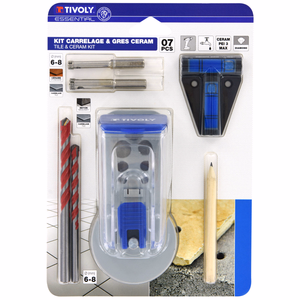 7 pieces - 4 drills Stoneware/tiles/concrete Ø 6-8 mm + 1 guide + 2 accessories  - drilling - Reference: 12000820001 - Professional Tool - Tivoly