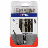 10 brocas para metales HSS rectificadas, punta en cruz Ø 1 a 10 mm  - TIVOLY - taladrado - Referencia: 11437770004 - Vue 2 - Herramienta profesional