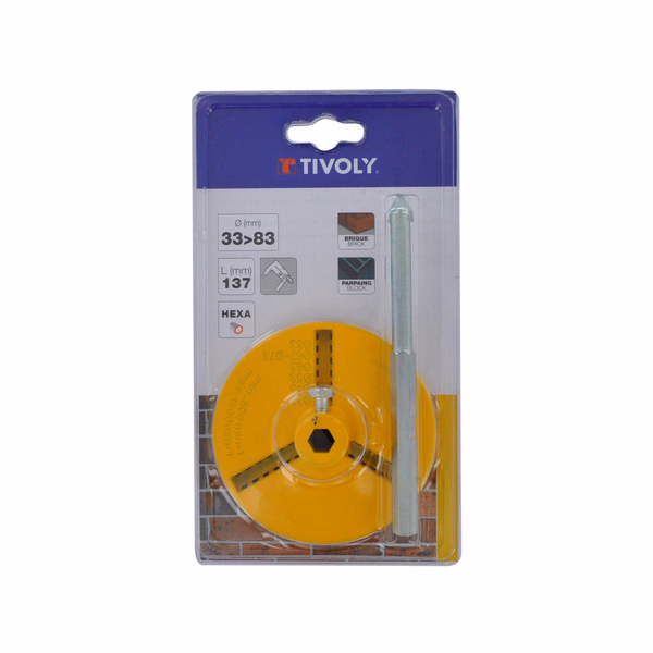 Embase avec système de fixation à crans et pilote longueur 137mm  - TIVOLY - sciage - Référence: XT50522052420 - Image principale - Outil professionnel