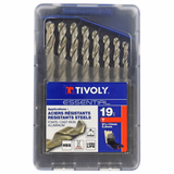 19 brocas para metal HSS rectificadas, punta en cruz Ø 1 a 10 mm por 0,5 mm  - TIVOLY - taladrado - Referencia: 11452070015 - Vue 2 - Herramienta profesional