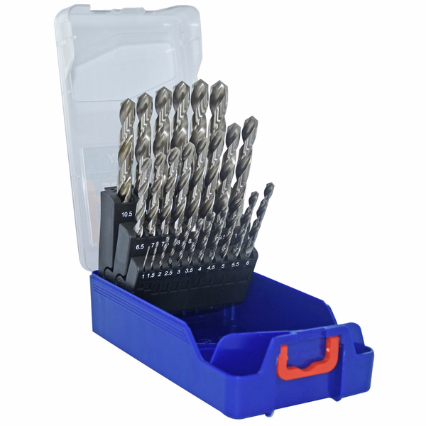 25 forets métaux HSS taillés meulés pointe en croix Ø 1 à 13mm par 0,5mm  - TIVOLY - perçage - Référence: 11452070017 - Image principale - Outil professionnel