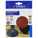 Disco ABRASIVO -Ø127 mm -Para lijadora (Funda cartón) / Dim Ø127 / Gr : 40/80/120 - TIVOLY - lijado - Referencia: XT10112011004 - Vue 2 - Herramienta profesional