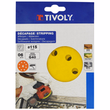 EASY-FIX sanding disc - Ø115 mm - 8-hole perforation - For eccentric sander (Carton sleeve) / Dim Ø115 / Gr : 180 - TIVOLY - sanding - Reference: XT10112011203 - Vue 2 - Professional Tool