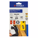 Patin AUTO-AGRIPPANT -93x190mm -Pour ponceuse vibrante (Etui carton) / Dim 93x190 / Gr : 40 - TIVOLY - ponçage - Référence: XT10122012005 - Vue 2 - Outil professionnel