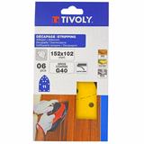 Patin AUTO AGRIPPANT -152x102mm -Pour ponceuse Multi (Etui carton) / Dim 152x102 / Gr : 120 - TIVOLY - ponçage - Référence: XT10122022252 - Vue 2 - Outil professionnel