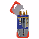 6 fully ground TiN coated HSS metal drill bits, split point - Tri-flat shank Ø 2 to 8 mm  - TIVOLY - drilling - Reference: 11453170002 - Vue 1 - Professional Tool