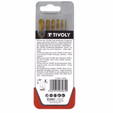 6 fully ground TiN coated HSS metal drill bits, split point - Tri-flat shank Ø 2 to 8 mm  - TIVOLY - drilling - Reference: 11453170002 - Vue 4 - Professional Tool