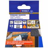 MESH pad - EASY-FIX - 95x95x95 mm - For Delta sander (Carton sleeve) / Dim 95x95x95 / Gr : 80 - TIVOLY - sanding - Reference: XT10122019011 - Vue 2 - Professional Tool