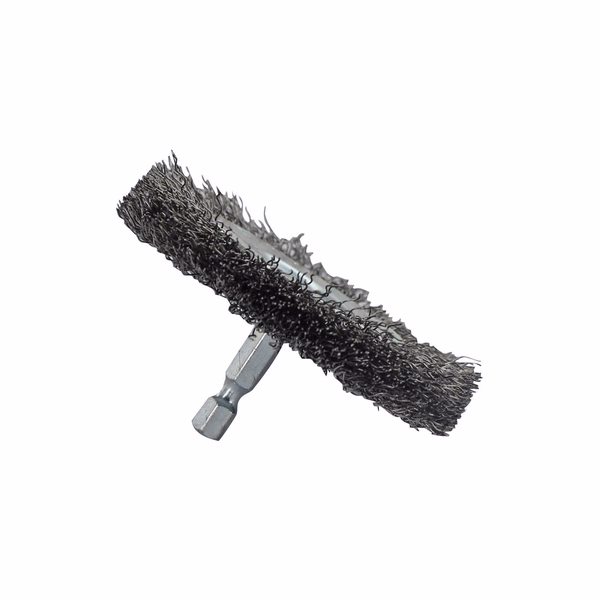 Brosse CIRCULAIRE -Pour perceuse -Fil acier ondulé -Décapage du bois (Cartonnette brochable) / Ø: 100 / 0.25 - TIVOLY - brossage - Référence: XT20252006055 - Image principale - Outil professionnel