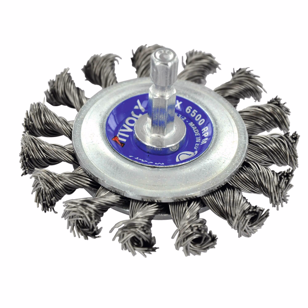 Brosse CIRCULAIRE -Fil acier torsadé -Gros décapage du métal TECHNIC (Blister Box) - TIVOLY - brossage - Référence: 1T20682 - Image principale - Outil professionnel