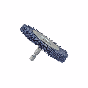 Brosse CIRCULAIRE -Fil nylon bleu -Ponçage du bois ESSENTIAL (Cartonnette brochable) - brossage - Référence: XT20412 - Outil professionnel - Tivoly