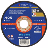 Cutting disc - Especially for small thicknesses - For metal (Box) / Ø: 115 / Ep: 1 - TIVOLY - cutting discs - Reference: XT30321032001 - Vue 1 - Professional Tool