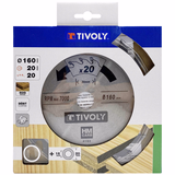 Ø: 160 x Ø2: 20 x Z: 20 / Circular saw blade - High-speed - For wood and plaster - For portable saw (Carton sleeve)  - TIVOLY - sawing - Reference: XT50514004163 - Vue 2 - Professional Tool