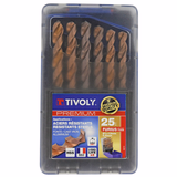 25 FURIUS FUSIO coated HSS metal drill bits, split point, Ø 1 to 13 mm by 1/2 PREMIUM  - TIVOLY - drilling - Reference: 11454170017 - Vue 2 - Professional Tool