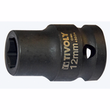 F 1/2" magnetic impact socket - IMPACT - For male hexagonal screws (Blister Box) N°: N12 / L: 38 - TIVOLY - screwdriving - Reference: 11591421200 - Vue 1 - Professional Tool