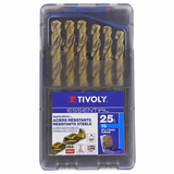 25 HSS-E5 (5% cobalt) metal drill bits, split point, Ø 1 to 13 mm by 1/2  - TIVOLY - drilling - Reference: 11455070017 - Vue 2 - Professional Tool