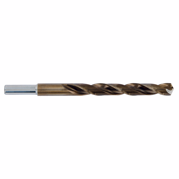 Ø: 17 / L: 184 / Metal drill bit HSS-E5 (cobalt 5%) -GOLD coated -DIN338 -h8 -3xd -Split point - Reduced shank (Tube) - TIVOLY - drilling - Reference: 11455611700 - Image principale - Professional Tool