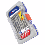 26 pieces - 25 fully ground HSS metal drill bit - Split point Ø 2 to 13 mm + 1 HSS countersinker Ø 16.5 mm  - TIVOLY - drilling - Reference: 11452070002 - Vue 2 - Professional Tool