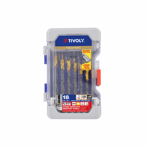 18 forets métaux HSS STEAM revêtus TiN taillés meulés pointe en croix queue à 3 méplats Ø 2 à 10mm  - perçage - Réf. 11453170006 - Outil professionnel - Tivoly