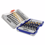 26 pieces - 25 fully ground TiN coated HSS STEAM drill bits, split point - Tri-flat shank Ø 2 to 13 mm + 1 HSS countersinker Ø 15 mm  - TIVOLY - drilling - Reference: 11453170007 - Vue 3 - Professional Tool