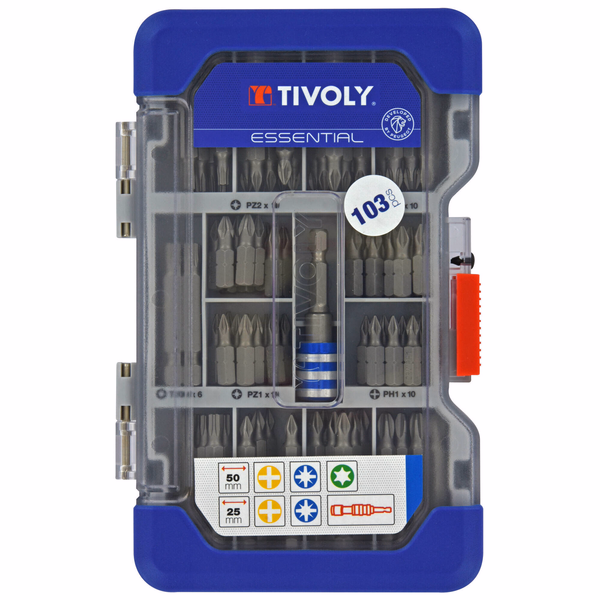 103 pieces - Bits L 25- 50 mm + 1 magnetic Quick-Change bit holder  - TIVOLY - screwdriving - Reference: 11501570045 - Image principale - Professional Tool