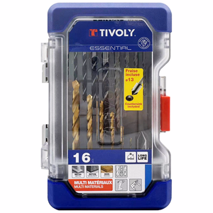 16 pièces -Coffret RANGER -Spécial Perçage Métaux / Béton / Bois  - mallettes mixtes - Référence: 11901170057 - Outil professionnel - Tivoly