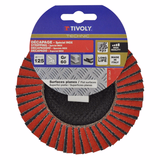 CERAMIC & ZIRCONIUM FLAP disc (Hanging cardboard) / Dim Ø125 / Gr : 60 - TIVOLY - sanding - Reference: XT10112011347 - Vue 2 - Professional Tool