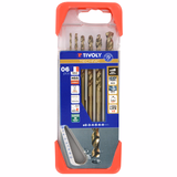 6 brocas para metal HSS-E5 (cobalto 5 %) graduadas SLR punta en cruz Ø 1 a 8 mm  - TIVOLY - taladrado - Referencia: 11468570002 - Vue 1 - Herramienta profesional