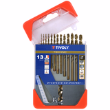 13 forets métaux HSS-E5 (Cobalt 5%) gradués SLR pointe en croix Ø 1,5 à 6,5mm  - TIVOLY - perçage - Référence: 11468570006 - Vue 1 - Outil professionnel