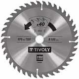 Ø: 180 x Ø2: 20 x Z: 40 / Circular saw blade - Finishing - For hardwood, laminated wood, parquet - For portable saw (Carton sleeve)  - TIVOLY - sawing - Reference: XT50514004428 - Vue 1 - Professional Tool
