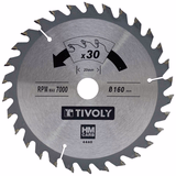 Ø: 160 x Ø2: 20 x Z: 30 / Lame de scie circulaire -Finition - Pour Bois dur, stratifié, parquet -Pour scie portative (Etui carton)  - TIVOLY - sciage - Référence: XT50514004440 - Vue 1 - Outil professionnel