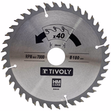 Ø: 180 x Ø2: 30 x Z: 40 / Hojas de sierra circular -Acabado -Para madera dura, estratificada y parqué -Uso en sierra portátil (Funda cartón)  - TIVOLY - serrado - Referencia: XT50514004444 - Vue 1 - Herramienta profesional