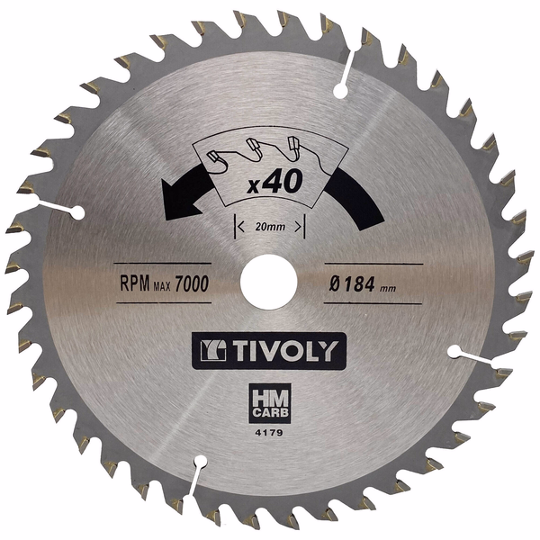 Ø: 184 x Ø2: 20 x Z: 40 / Lame de scie circulaire -Finition - Pour Bois dur, stratifié, parquet -Pour scie portative (Etui carton)  - TIVOLY - sciage - Référence: XT50514004179 - Image principale - Outil professionnel