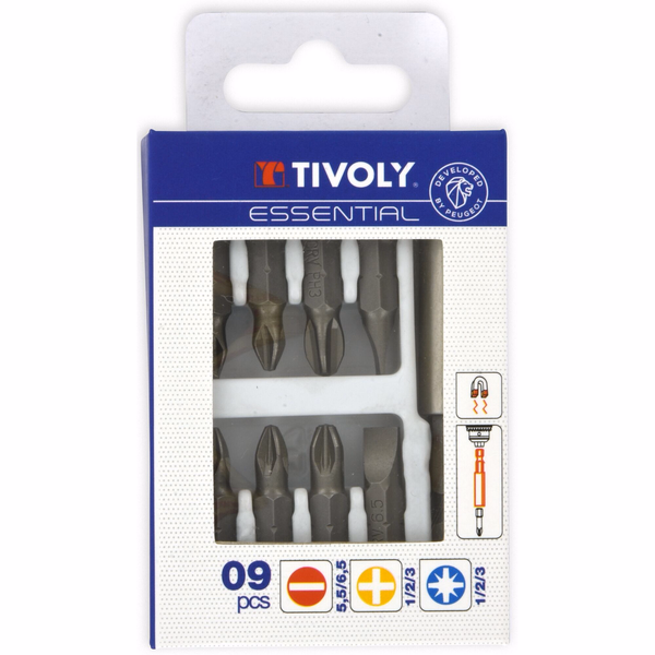 9 pieces - 8 bits + 1 magnetic bit holder  - TIVOLY - screwdriving - Reference: 11501570023 - Image principale - Professional Tool