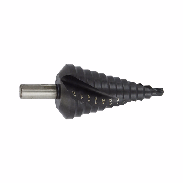 HSS step drill bit -TiAlN coated TivolyNorm -Helical -Split point -Tri-flat shank (Hanging box) / ØMin/Max : 6/37  - TIVOLY - drilling - Reference: 11438720637 - Image principale - Professional Tool