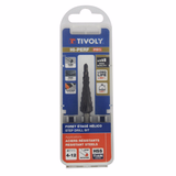 HSS step drill bit -TiAlN coated TivolyNorm -Helical -Split point -Tri-flat shank (Hanging box) / ØMin/Max : 4/12  - TIVOLY - drilling - Reference: 11438720412 - Vue 2 - Professional Tool