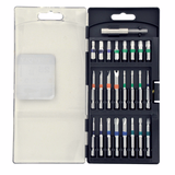 25 piezas - 24 puntas largas especiales para tornillos de seguridad con anillas + 1 portapuntas  - TIVOLY - atornillado - Referencia: 11501570039 - Vue 2 - Herramienta profesional