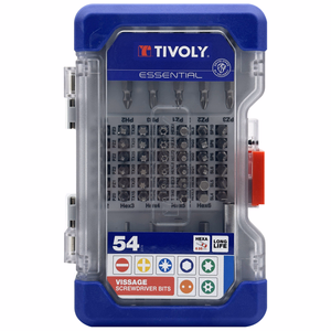 54 pieces - 53 bits L 25- 50 mm + 1 magnetic bit holder  - mixed compositions for screwing or tightening - Reference: 11501570040 - Professional Tool - Tivoly