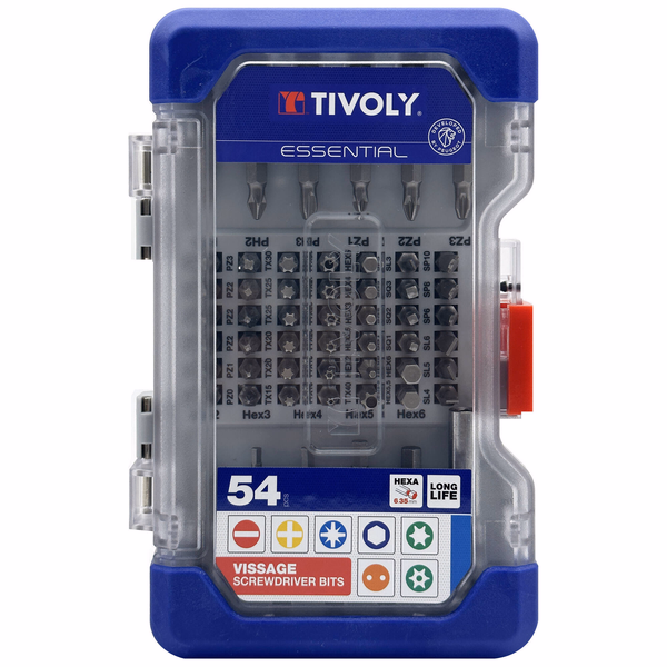54 pieces - 53 bits L 25- 50 mm + 1 magnetic bit holder  - TIVOLY - screwdriving - Reference: 11501570040 - Image principale - Professional Tool