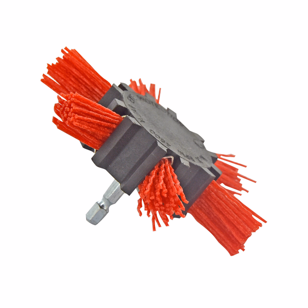 Brosse EVENTAIL -Fil nylon rouge -Décapage du bois (Cartonnette brochable) / Ø: 100 /  - TIVOLY - brossage - Référence: XT20222000782 - Image principale - Outil professionnel
