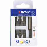 7 pieces - 6 PH and PZ bits + 1 magnetic bit holder  - TIVOLY - screwdriving - Reference: 11501570021 - Vue 1 - Professional Tool