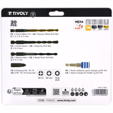 20 pieces - case - Drilling of metals / concretes / wood + Quick-change hex. screwing  - TIVOLY - combined sets - Reference: 11901170043 - Vue 2 - Professional Tool